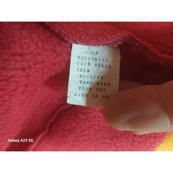 Vintage Sequel Fleece Jacket Pink Blue Yellow XL Mens Made In USA - Picture 5 of 5